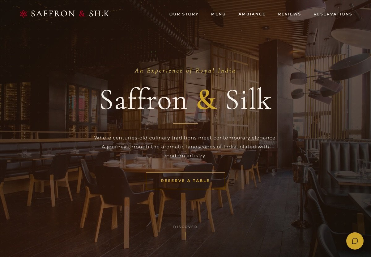 Saffron & Silk — fine-dining Indian restaurant